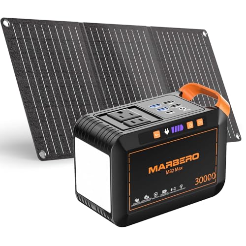 MARBERO 111Wh Solar Generator with Panels Included Solar Panel Kit 30W - color: Red Black
