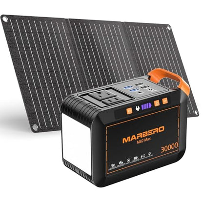 MARBERO 111Wh Solar Generator with Panels Included Solar Panel Kit 30W - color: Red Black