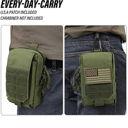 WYNEX Tactical EDC Pouch Molle,Utility Admin Pouch for Small Tool & Phone - color: Army Green
