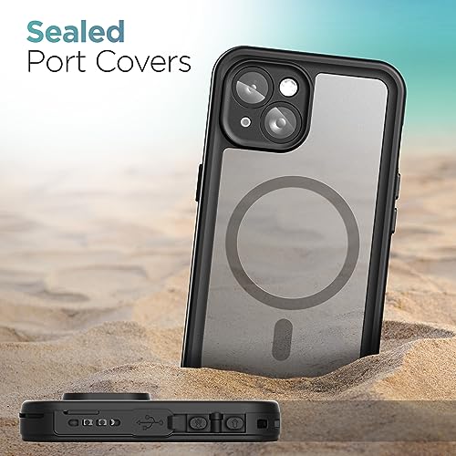 Encased Titan Designed for iPhone 15 Waterproof Case with Belt Clip (Compatible with MagSafe) Full Body Protective Phone Case with Holster (iPhone 15) - size: iPhone 15