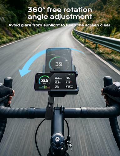 Motorcycle Phone Mount-1s Auto Lock & Vibration Dampener, Anti-Shake Handlebar Cell Phone Clamp - Camera Friendly, 360° Rotation Motorcycle Bike Phone Holder for iPhone / Samsung, 4.7-7.2" Smartphones - style: Sun Visor