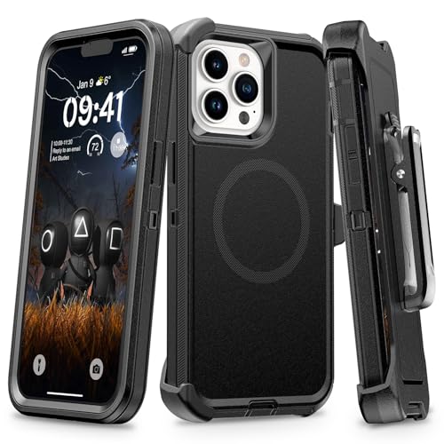 TUTUKII Magnetic for iPhone 13 Pro Max/12 Pro Max Case with Belt Clip Holster - size: iPhone 12 Pro Max & 13 Pro Max 6.7"