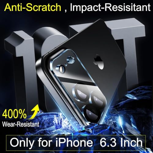 Ferilinso 6 Pack Camera Lens Protector for iPhone 17 Pro, Tempered Glass | 9H+ Hardness, Military-Grade Shatterproof Camera Cover, Case Friendly, HD, Anti-Scratch, No Flash Glare for Night Shooting - size: 6.3 inches