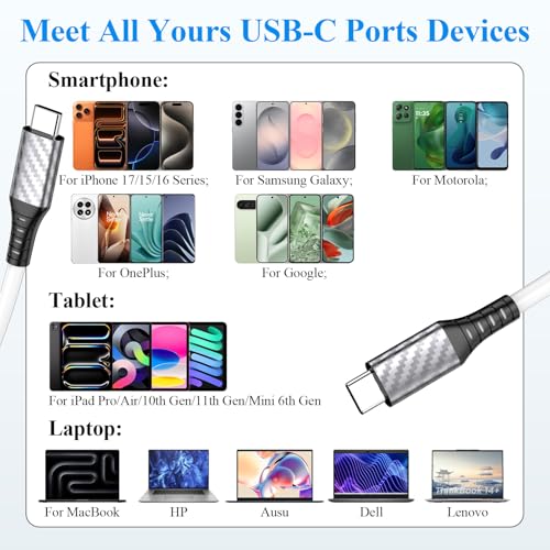 ACANDYA USB C Cable 30FT Extra Long 60W Fast Charging Outdoor Camping Cord
