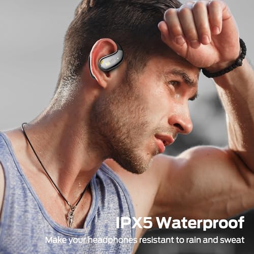 Monster Open Ear AC600 Headphones, Bluetooth 5.4 Wireless Earbuds with HiFi Stereo, Clip-On Earbuds with ENC Clear Call, 21H Playtime, IPX6 Waterproof Wireless Headphones for Outdoor Exercise,Black