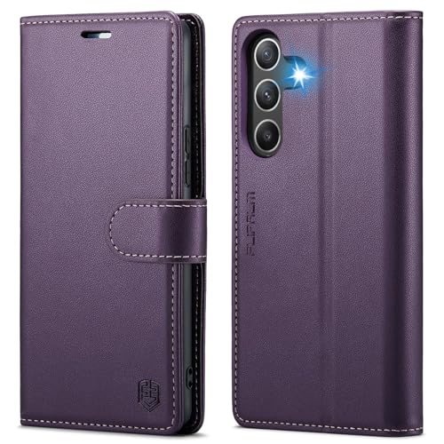 FLIPALM Wallet Case for Samsung Galaxy A37 5G, Card Holder, Purple | Card Holder, RFID Blocking, PU Leather Folio Flip, Kickstand, Protective Shockproof Cover - color: Purple