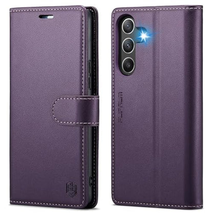 FLIPALM Wallet Case for Samsung Galaxy A37 5G, Card Holder, Purple | Card Holder, RFID Blocking, PU Leather Folio Flip, Kickstand, Protective Shockproof Cover - color: Purple