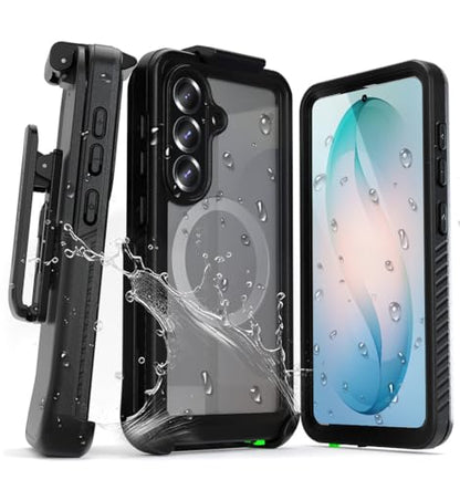 MOTIVE Waterproof Case with Belt Clip Samsung Galaxy s26, Magnetic | 6.3" | Built-in screen protector, Full protection, compatible with MagSafe, 360° holster - size: s26