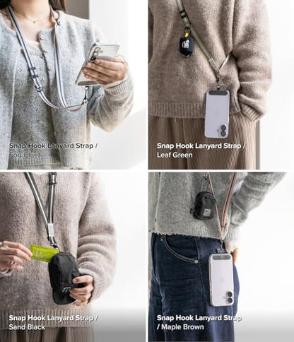 Ringke Holder Link Snap Hook Lanyard for Universal Cell Phone Case, Adjustable Crossbody Phone Lanyard - color: Maple Brown