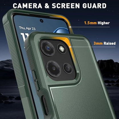 Vinve for Moto G Power 2025 Case with HD Screen Protector, Military-Grade Shockproof & Dual-Layer Protection, Anti-Slip Grip Design Phone Case, Blackish Green - color: Blackish Green