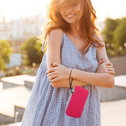 kwmobile Universal Phone Pouch Size XL - 6.7/6.8" - Neoprene Smartphone Pouch with Zip - Water-Repellent Mobile Phone Case - Sleeve in Dark Pink - color: dark pink, size: XL - 6.7/6.8"