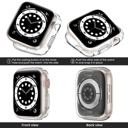 [2 Pack] Bumper Case for Apple Watch SE3/SE2/SE/Series 6/5/4 44mmClearBlack - color: Clear+Black, size: 44 mm SE/Series 6/5/4