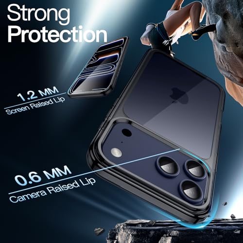 JETech Case for iPhone 17 Pro, Anti-Yellowing, Black | Shockproof Protection, Scratch Resistant Hard PC Back, Durable Transparent TPU Bumper - color: Black, size: iPhone 17 Pro