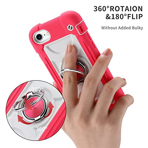 MARKILL Compatible with iPhone 8 Plus/6 Plus Case,iPhone 7 Plus case/iPhone 6S Plus Case 5.5 Inch with Ring Stand, Heavy-Duty Military Grade Shockproof Phone Cover. Hot Pink - color: Hot Pink, size: iPhone 8 Plus/iPhone 7 Plus/6S Plus/6 Plus 5.5"