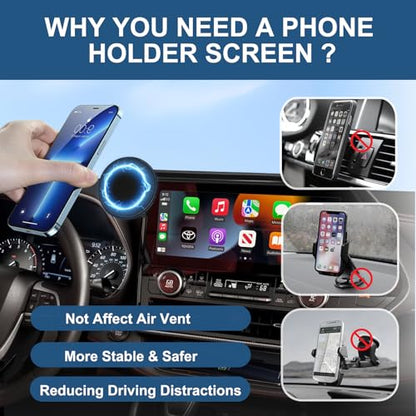 Magnet Phone Holder Compatible with Toyota Highlander 2020-2022 12.3-inch Screen Fixed Clip, Phone Mount Hands-Free 360° Rotation Automobile Cradles Not Affect Vent - size: 2020-2022 Toyota Highlander