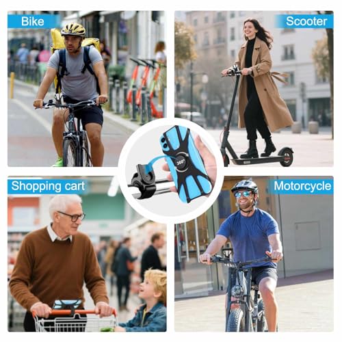 Kinizuxi Bike Phone Mount,360°Rotation Detachable Handlebar Holder - color: One Black