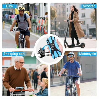 Kinizuxi Bike Phone Mount,360°Rotation Detachable Handlebar Holder - color: One Black