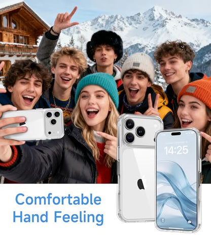USLAI Case for iPhone 17 Pro, Anti-Yellowing, Crystal Clear Back, Shockproof & Military‑Grade Drop Protection - Transparent - color: Clear, size: iPhone 17 Pro