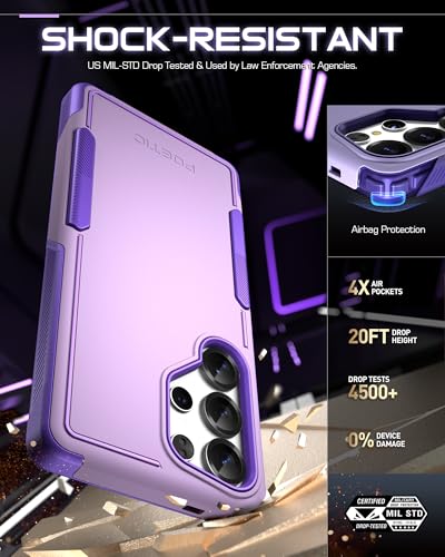 Poetic Neon Case for Samsung Galaxy S25 Ultra 5G, Dual Layer Heavy Duty Rugged Lightweight Slim Shockproof Protective Cover Phone Case, Purple - color: Purple