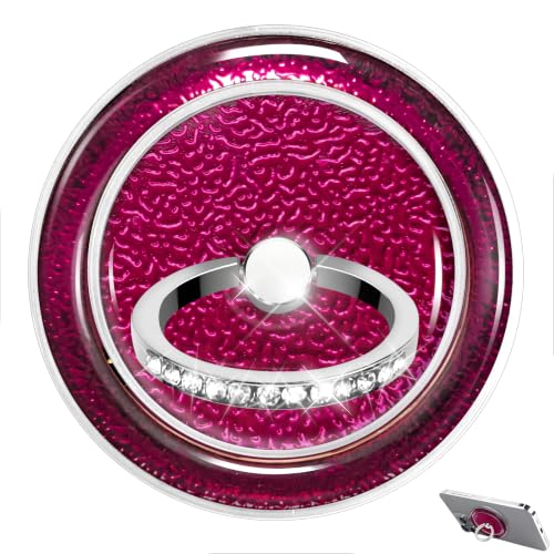 Rose Sparkly Magnetic Ring Grip for MagSafe, Bling Phone Stand - color: Rose Pink