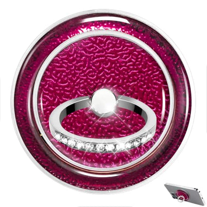 Rose Sparkly Magnetic Ring Grip for MagSafe, Bling Phone Stand - color: Rose Pink