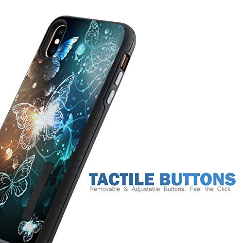 CasesOnDeck Case Compatible with [Apple iPhone X | iPhone Xs][Grip Tactical] iPhone Xs Hybrid Bump and Drop Protection Case Slim Fit Dual Layer Cover (Galaxy Butterfly) - color: Galaxy Butterfly