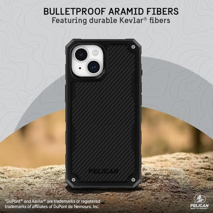 Pelican Shield Series - iPhone 13/14 Case 6.1" [Compatible with MagSafe] [21ft Military Grade Drop Protection] Rugged, Magnetic Charging Phone Case Cover with Belt Clip Holster Kickstand - Black - color: Shield Black, size: iPhone 13/14