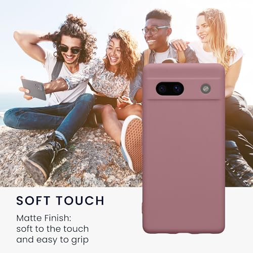 kwmobile Case Compatible with Google Pixel 7a Case - Protective Slim TPU Phone Cover - Soft Matte Finish - Antique Pink Matte - color: antique pink matte