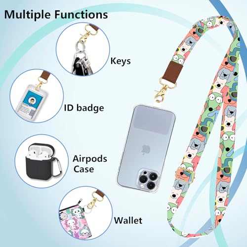 Phone Lanyard Wrist Strap Crossbody Adjustable, Cell Phone Lanyard for Around The Neck Shoulder Wristlet Strap - color: Doodle Dogs