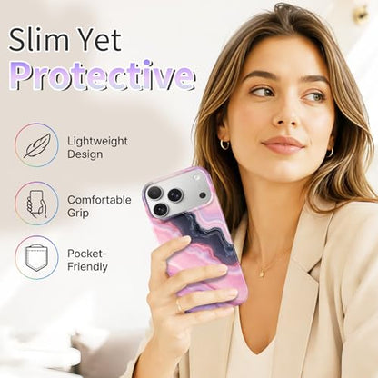 Case Compatible with iPhone 17 Pro Max, 2025 Anti-Yellow Ultra Transparent Soft TPU Phone Case, Shockproof Anti-Slip Slim Lightweight Full Coverage Protective (Marble Pattern 5) - color: Marble pattern 5