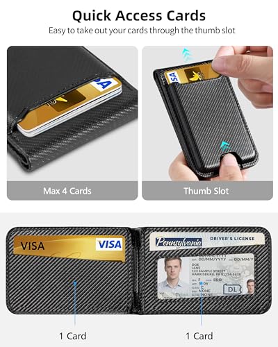 For Magsafe Wallet Stand, 6 Cards Holder, RFID Blocking | Strongest Magnetic Wallet for iPhone 17/16/15/14/13/12 Series, Adjustable Stand, ID Window, Vegan Leather, Black Carbon Fiber - color: Black Carbon Fiber