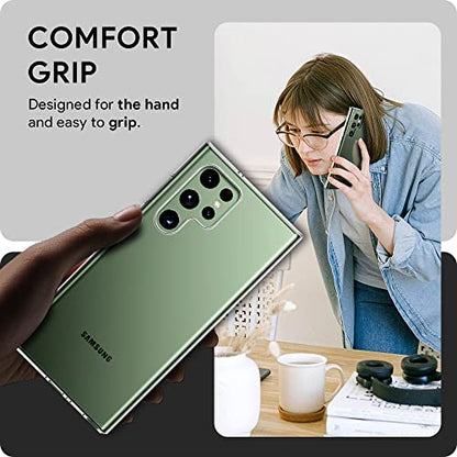 for Samsung Galaxy S23 Ultra Case, Ultra [Slim Thin] Flexible TPU Scratch Resistant Gel Rubber Soft Silicone Protective Clear Case Cover for Galaxy S23 Ultra 5G (Clear) - size: S23 Ultra