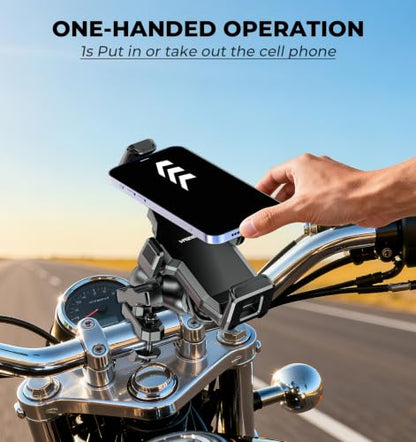 VAZESWIN Motorcycle Phone Mount with Vibration Dampener, Bike Phone Holder