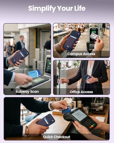 FlyReal for MagSafe Wallet, with Anti-Loss Lanyard, Purple - color: Purple