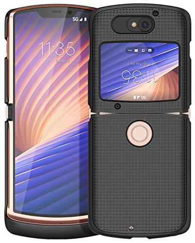 Grid Series for Motorola RAZR 5G (2020) Flip Phone Case - Black | Slim Hard Shell Cover, Satisfying Texture, Matte, For Moto XT2071 - color: Black