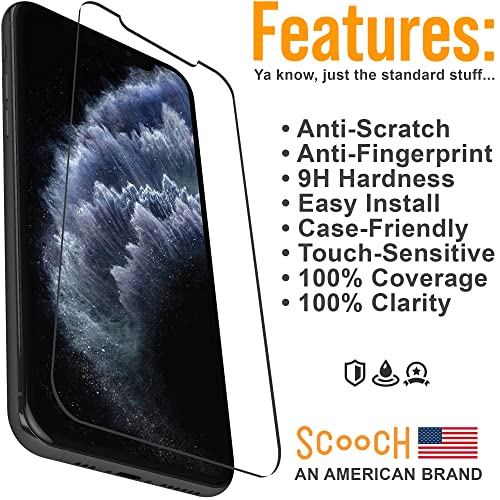 Scooch® Tempered Glass Multipack for iPhone 11 Pro, 3 Screen Protectors and 2 Camera Lens Protectors, Premium 9H Tempered Glass, Anti-Scratch, Anti-Fingerprint, Impact Resistant - size: iPhone 11 Pro