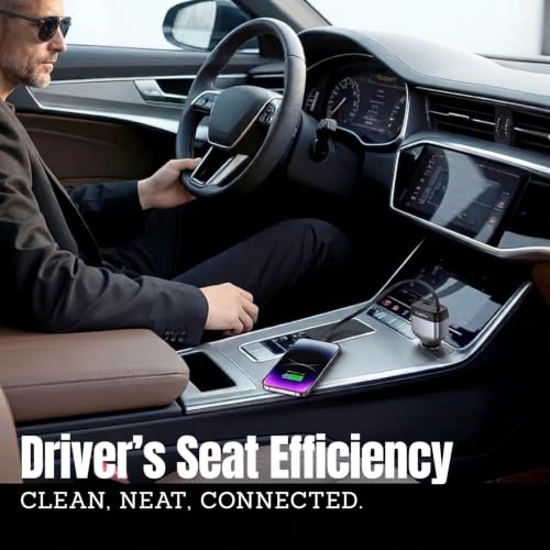 81W Retractable Car Charger, 45W USB-C Cable, 3-Port Fast Charger