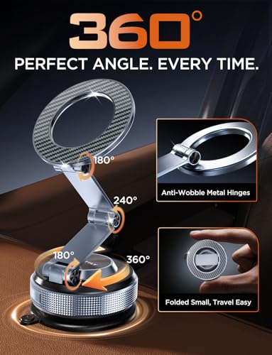 MSXTTLY Magnetic Car Phone Holder 360° Tesla Phone Mount for Magsafe - color: Gold