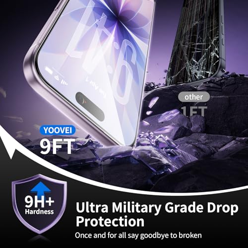 2 Pack for iPhone 17 Screen Protector, 9H+ Hardness Tempered Glass Full Edge Coverage, Military-Grade Shatter Protection, HD Clear & Sensitive Touch, Easy Installation - size: for iPhone 17