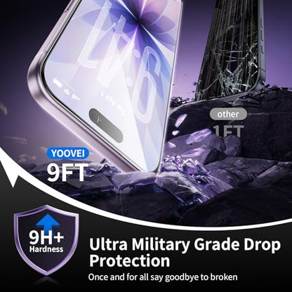 2 Pack for iPhone 17 Screen Protector, 9H+ Hardness Tempered Glass Full Edge Coverage, Military-Grade Shatter Protection, HD Clear & Sensitive Touch, Easy Installation - size: for iPhone 17