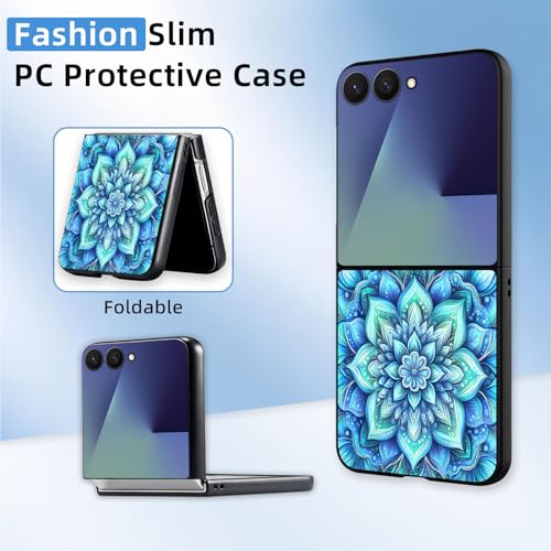 for Z Flip 7 Case Ultra Thin 1.2mm Matte Hard PC Phone Cover- Anti-Scratch Anti-Fingerprint Slim Fit Shockproof Protection Cover for Samsung Galaxy Z Flip 7 Case,Blue Mandala - color: Blue Mandala