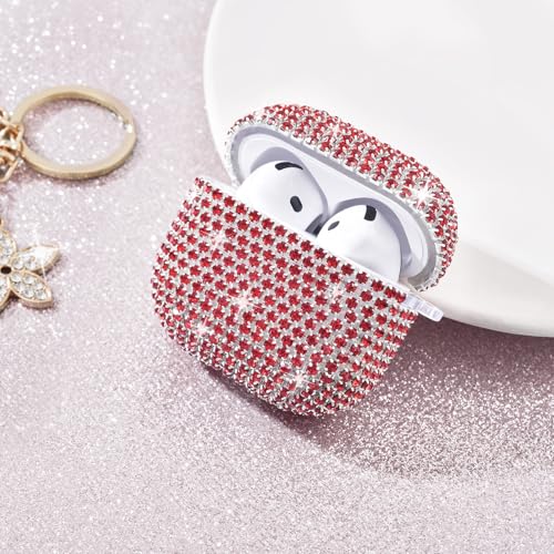 VISOOM Airpods 5 4 Cases iPods 4/5 Cover for Women,Unique Jewelry Design - color: J-Christmas Red, size: Airpods 4/5(2024/2026)