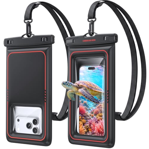 UNBREAKcable Floating Waterproof Phone Pouch 2 Pack, IPX8 Waterproof Phone Case Dry Bag Kayak/Beach/Cruise Travel Essentials, Water Proof Pouch for iPhone 17 16 15 Pro Max, Samsung S26 Ultra -8" - size: 8.0 inch
