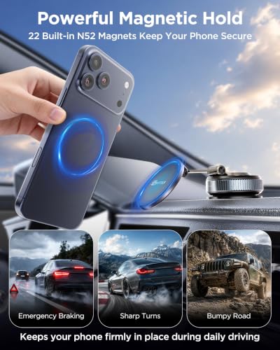 MSXTTLY Car Phone Holder,Vacuum Magnetic Suction Cup Phone Mount Nano Gel