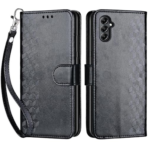 for Samsung Galaxy A14 5G Wallet case, Black-Cube | 3 Card Holders, Kickstand, Shockproof TPU Shell, PU Leather, Magnetic Closure, Protective Flip Folio Cover, Women - color: 4