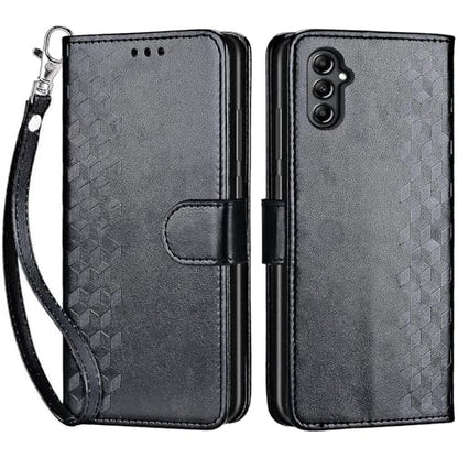 for Samsung Galaxy A14 5G Wallet case, Black-Cube | 3 Card Holders, Kickstand, Shockproof TPU Shell, PU Leather, Magnetic Closure, Protective Flip Folio Cover, Women - color: 4