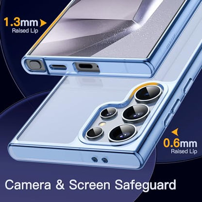 JETech Case for Samsung Galaxy S24 Ultra, Anti-Yellowing, Titanium Blue | Shockproof Protection, Scratch Resistant Hard PC Back, Durable Transparent TPU Bumper - color: Titanium Blue, size: Galaxy S24 Ultra