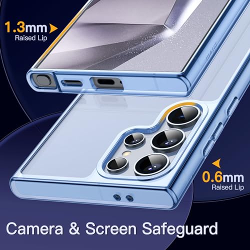 JETech Case for Samsung Galaxy S24 Ultra 5G, Non-Yellowing Shockproof Bumper Protective Phone Cover, Anti-Scratch Hard PC Back (Titanium Blue) - color: Titanium Blue, size: Galaxy S24 Ultra