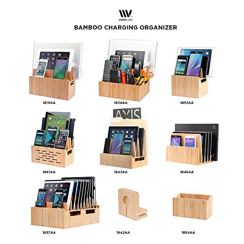 MobileVision Bamboo Charging Station & Compatible Apple Watch Adapter Combo Multi Device Organizer for Apple Watch, Smartphones, Tablets, Laptops, and More - color: Stand w/ Compatible Apple Watch Adapter Combo