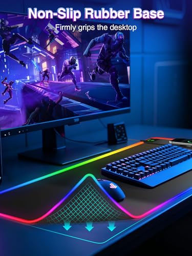 XL RGB LED Gaming Mouse Pad with 15W Magnetic Wireless Charging - color: RGB-Magnetic Right Charger-31.5"x11.8"